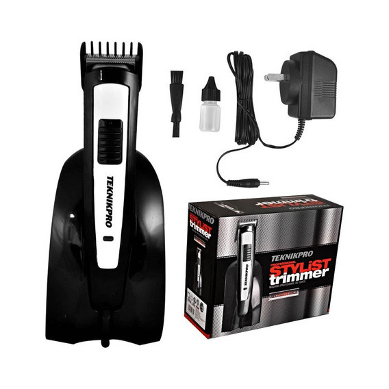 Maquina Patillera Profesional Teknikpro Trimmer Pro Color Negro