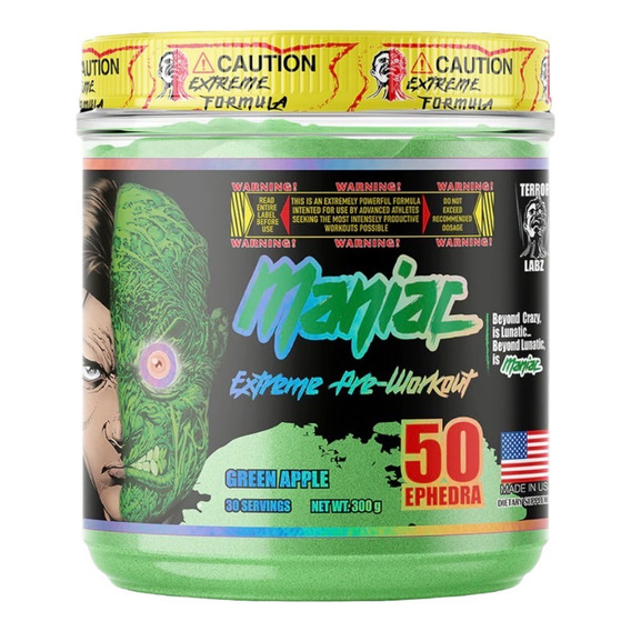 Maniac Extreme Pre Workout Y Termogénico Terror Labz +fuerza