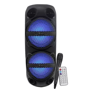 Caixa Caixinha Som Bluetooth Com Led Bateria Longa Duração Cor Preto 110v/220v