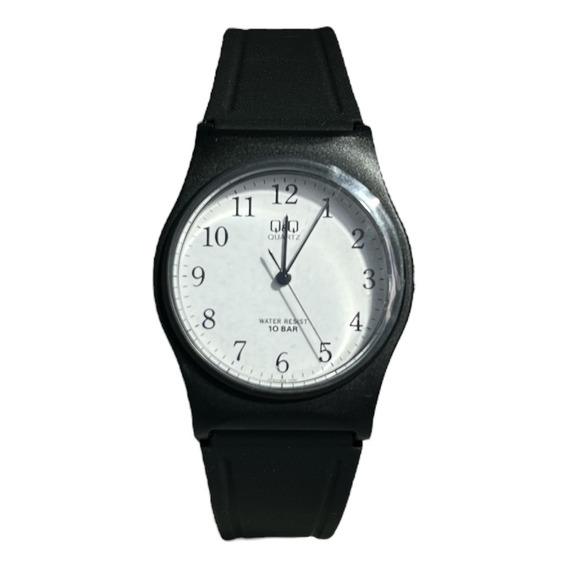 Reloj Q&q Análogo  Silicona Negro R Agua Unisex