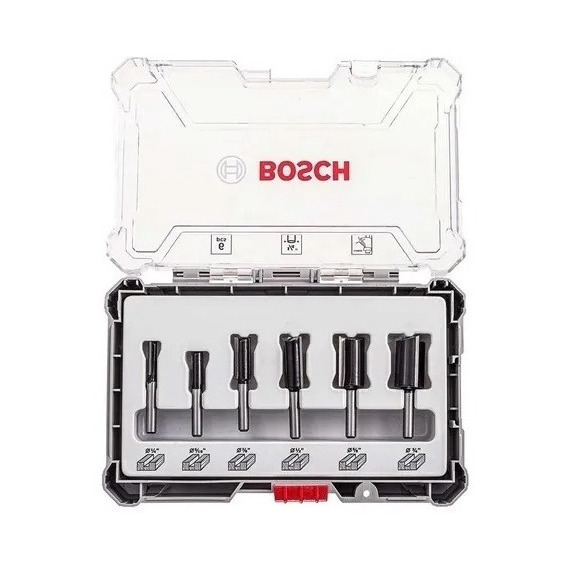 Set 6 Fresas Bosch Para Router Fresadora Juego Vastago 1/4