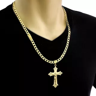 Corrente Masculina 60cm + Pingente Banhada A Ouro 18k Tk080