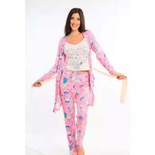 Pijama Para Mujer Snoopy Original Bata Pantalon Y Camiseta