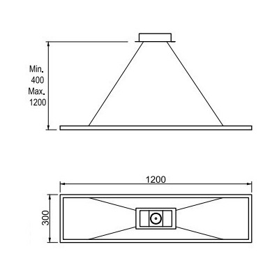 Lampara Colgante Quadra Led Rectangular 120 X 30cm 57w 