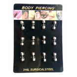 Aurojul-12 Body Piercing C/ Piedra Acero Quirurgico