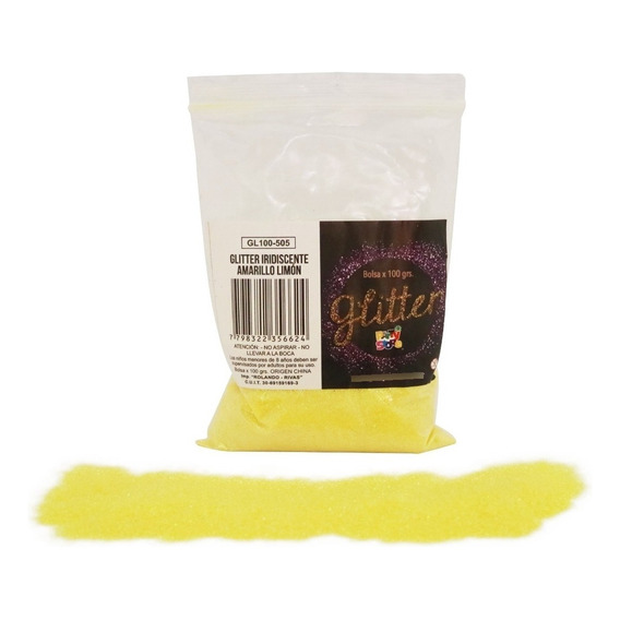 Glitter Gibre Givre Purpurina 100g Amarillo Limon Iridis Color Amarillo Limon Iridiscente