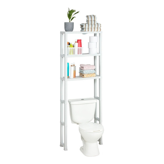 Estante Organizador 3 Niveles Para Baño Color Blanco