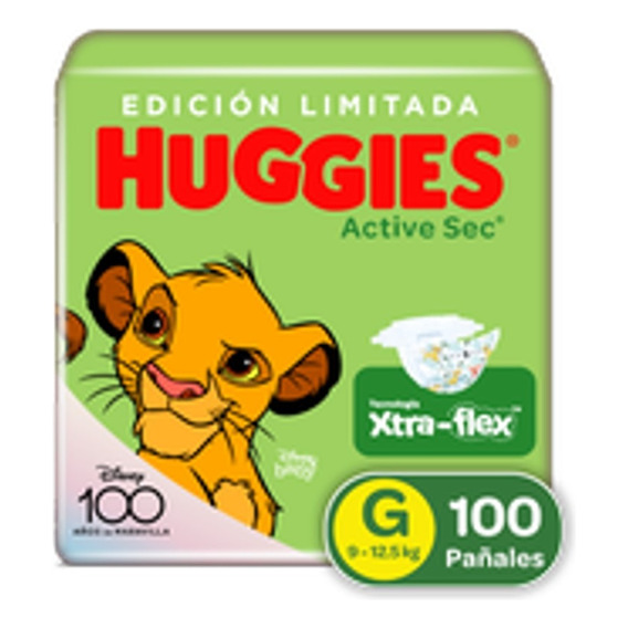 Pañales Huggies Activesec G 100 - Unidad a $980