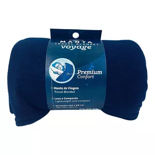 Cobertor Manta De Viagem Nap Premium Confort Cor Azul-marinho