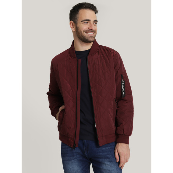 Chaqueta Bomber Quilted Burdeo Calvin Klein