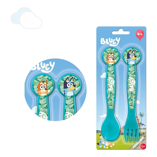 Set Cubiertos Cuchara Tenedor Bluey Alimentación Infantil