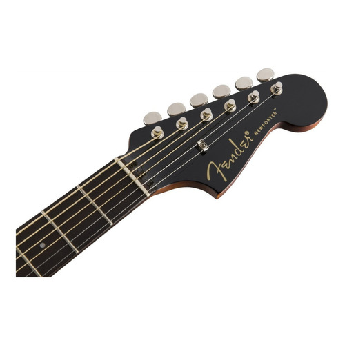 Guitarra Electroacústica Fender California Newporter Player Newporter para diestros jetty black brillante