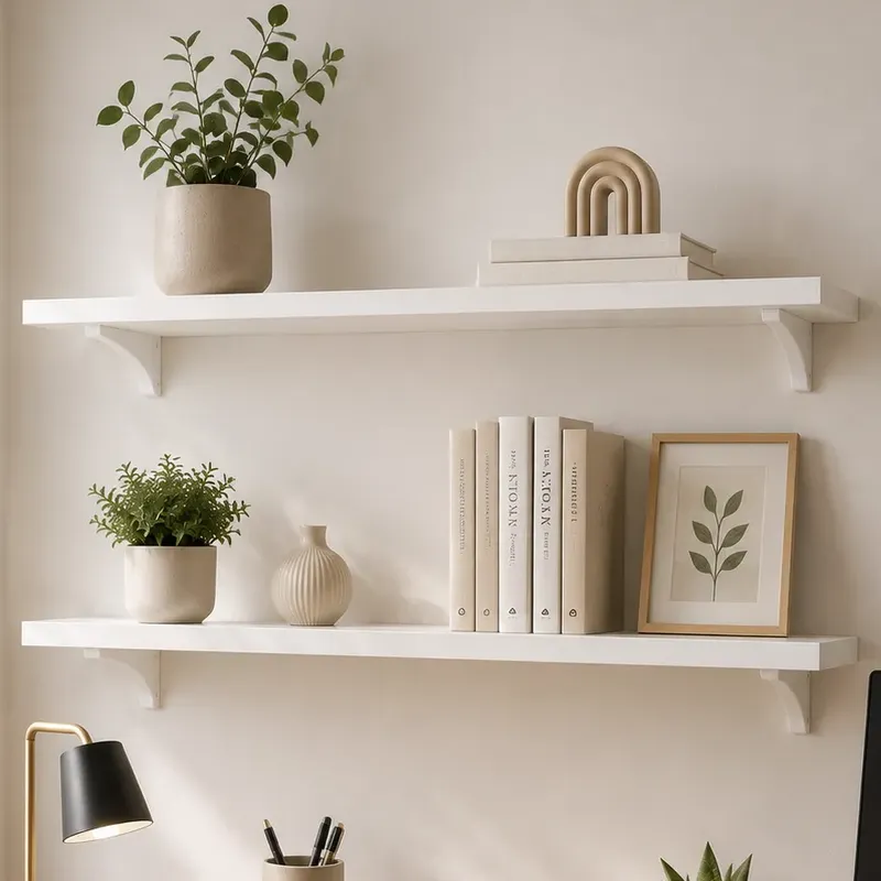 Kit 2 Prateleiras Mdf 60x20cm 15mm Branco Suporte | Parede