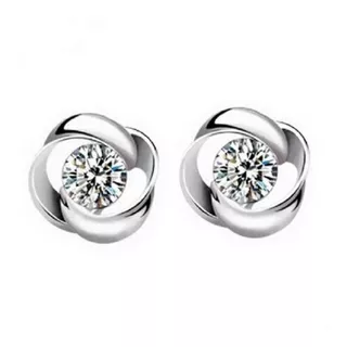 Aretes De Plata 925 Zirconia Joyería Regalo Novia Accesorio