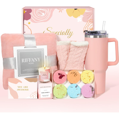 Set De Regalo Suhctuptx Self Care Para Mujer Con Manta Tumbl