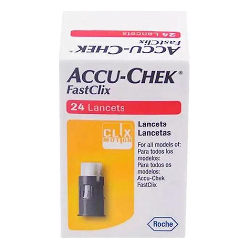 Caja de lancetas Accu Chek Fastclix con 24 unidades Control de glucosa de color amarillo