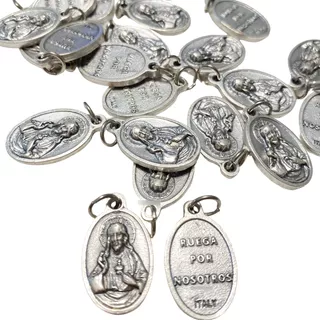 10 Medallas Dijes Sagrado Corazon De Jesus 22mm Italy 