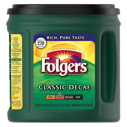 Café Folgers Clásico Descafeinado  961gr (33.9oz)