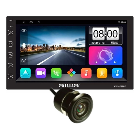 Radio Carro Android 12 Aiwa Android 4gb + 64gb Pantalla 7' Tactil 2 Din Wifi Aw-a789bt CarPlay Android Auto