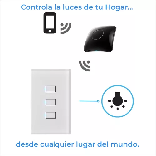 Interruptor de Luz Inteligente - 3 Botones WiFi + Bluetooth - Blanco