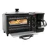 Horno Electrico 3 En 1 Maquina Cafetera Sarten Horno Plancha Negro