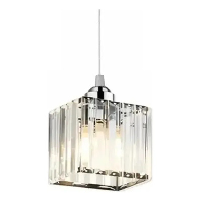  Colgante 1 Luz Prisma C Cristal Cromo Apto Led E27 Ld Cromo
