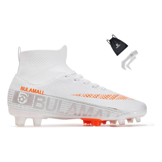 Antideslizantes Tacos De Futbol,blanco Zapato Soccer