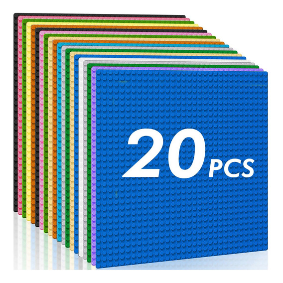 20 Pcs Placas Base 100% Compatibles Lego 25.5×25.5cm Puntos