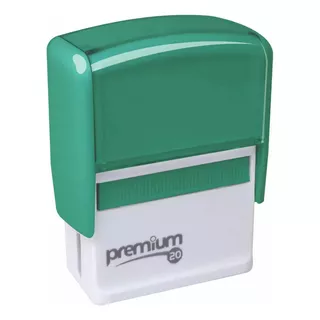 Carimbo Automático Premium 20  Tinta Preto Exterior Verde