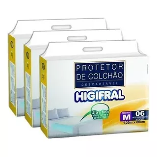 Protetor De Colchão Descartável Kit 3 Pacotes Geriatrico M