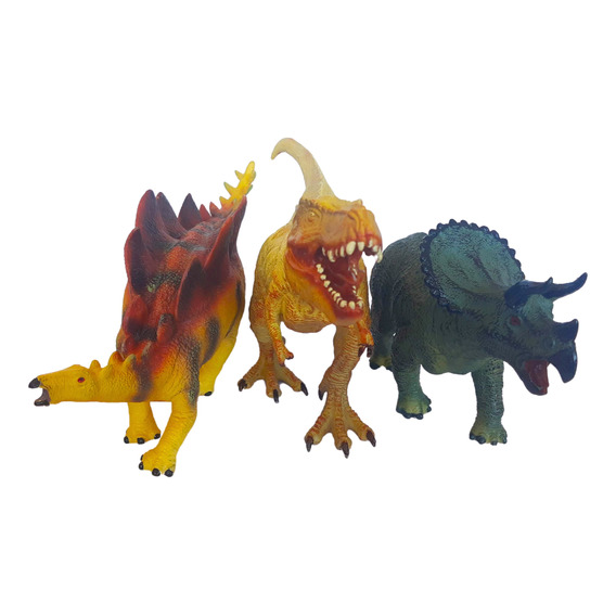 Set X3 Dinosaurios Figura Soft Salvaje Jurassic Coleccion Ed