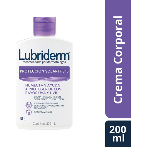Crema Corporal Lubriderm Protección Solar Fps15, 200ml