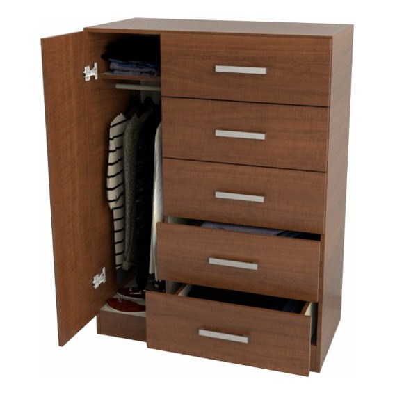 Comoda Chiffonier Cajonera 5 Cajones + Puerta * Melamina *