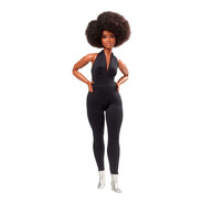 Barbie Negra Collector Looks Curvy Macação E Cabelo Black Ms