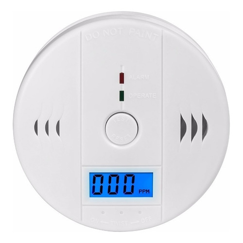 Alarma Detector Monóxido De Carbono Autónomo Digital Blanco