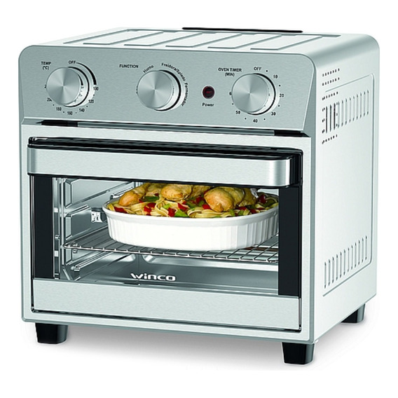 Horno Freidora De Aire 14 L Winco Spiedo Acero Inox W904 Color Plateado