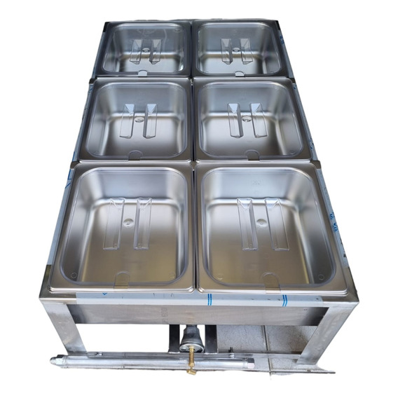 Chafer Portátil Bufetera 6 Medios4  Inox Tap Polica Quemador