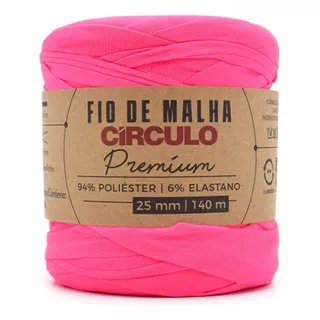 Fio De Malha Círculo Premium - Ideal Artesanato E Crochê Cor 385 - Rosa Neon