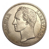 Moneda Plata De 1921 Simón Bolívar 5 Bolívares