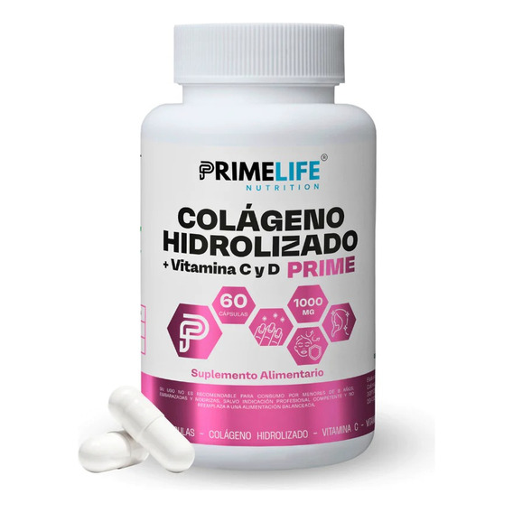 Colágeno Hidrolizado Primelife, 60 Cápsulas 1000mg