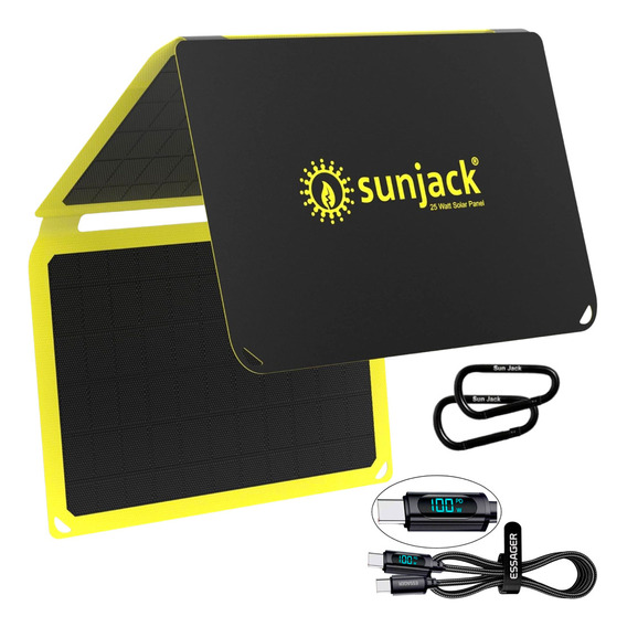 Cargador Panel Solar Portatil Sunjack 25w Monocristalino