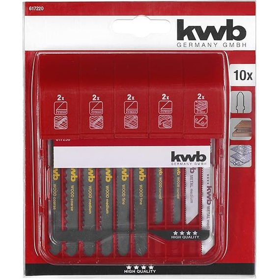 Kit 10 Hojas Sierra Caladora Corte Madera Y Metal Kwb 617220