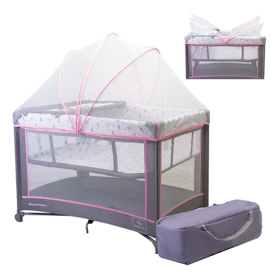 Cuna Corral Viajero Para Bebé Aeiou F303 Con Mosquitero