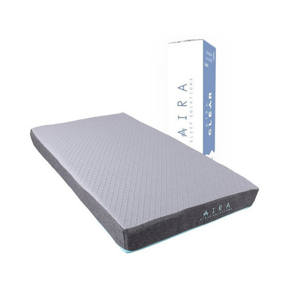 Colchón Individual de espuma Aira Sleep Solutions Clear azul y blanco - 100cm x 190cm x 15cm
