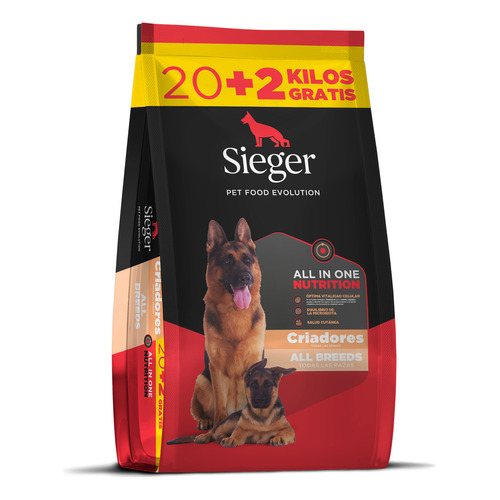 Alimento Sieger Super Premium Criadores para perro todas las edades de raza todas las edades en bolsa de 22 kg