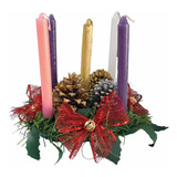 Corona De Adviento 30 Cm Incluye 5 Velas Adorno Navidad 