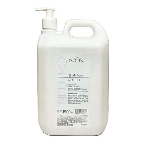 Shampoo Nov Neutro Alisados Peluqueria Uso Diario X 1900 Ml