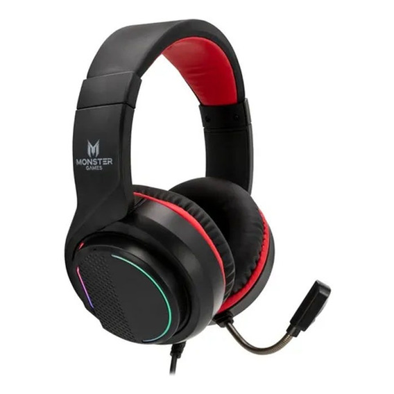 Auriculares Monster Gamer Snap Mic Rgb Aux Usb Ps4 Xbox One Color Negro