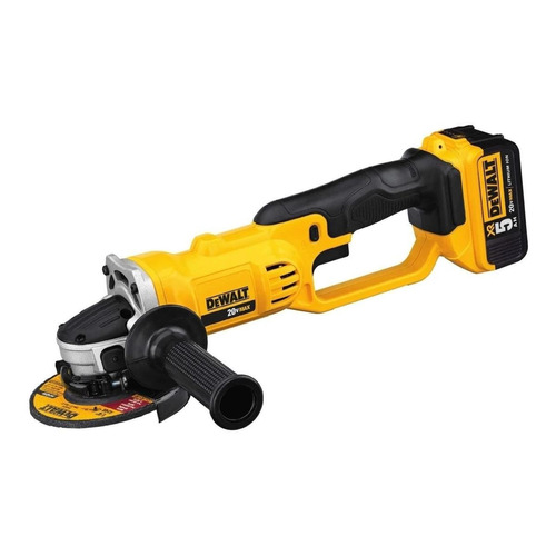 Esmeriladora angular inalámbrica DeWalt 20V MAX DCG412P2 color amarillo 405 W + accesorio