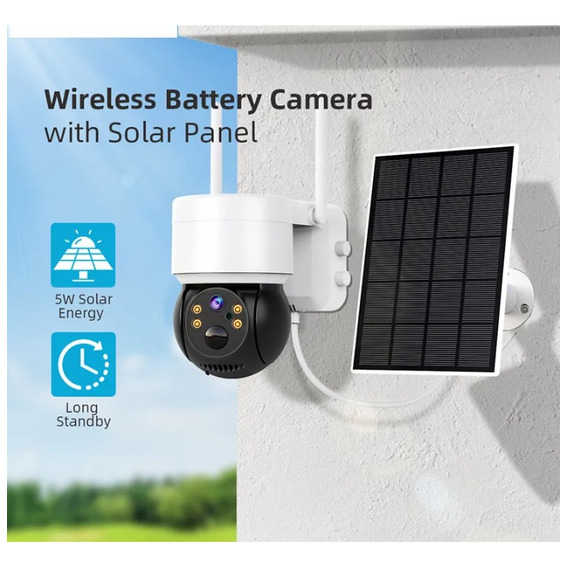 Camara Exterior Wifi Con Panel Solar 